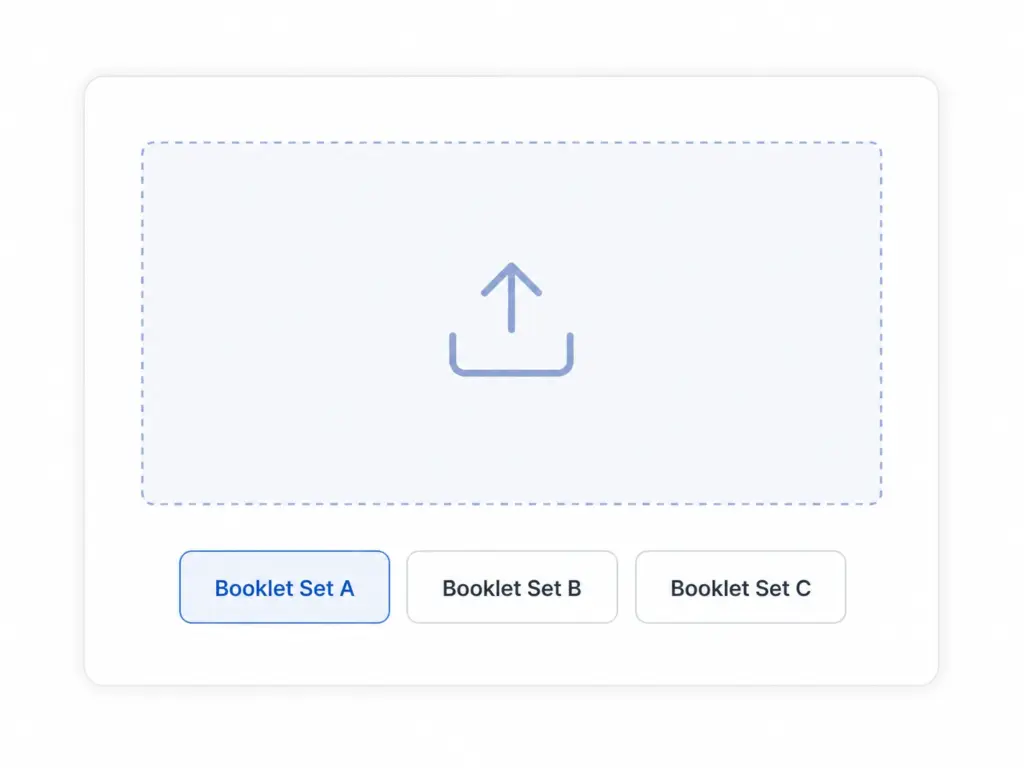 Logo upload and booklet set options in the OMR sheet generator